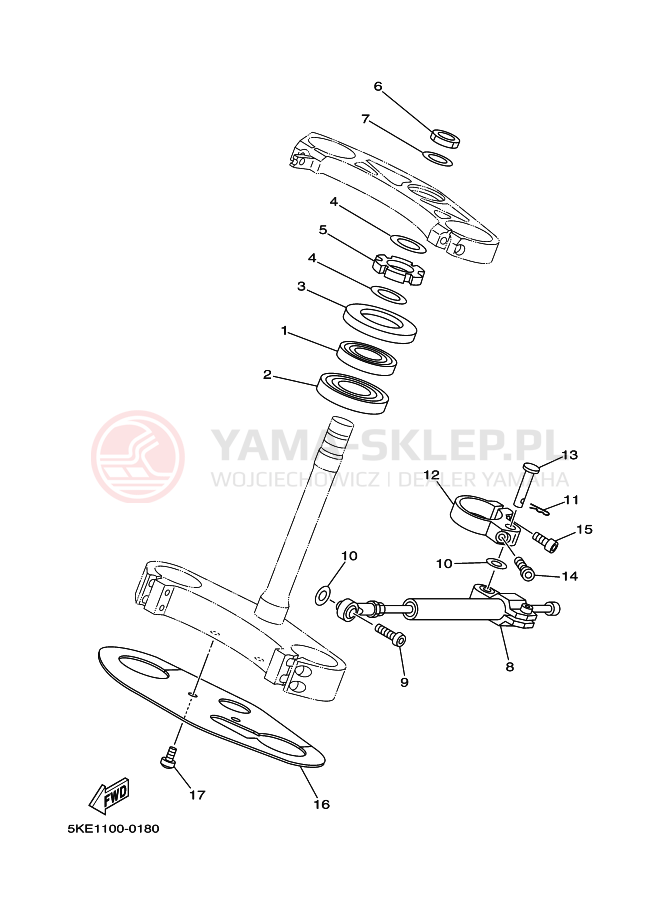 Schemat "Półki zawieszenia" do Yamaha TZ250