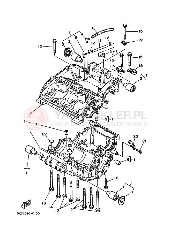 Schemat "Obudowa silnika" do Yamaha R1-Z