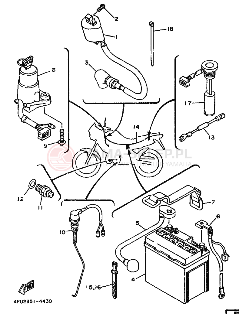 Schemat "układ elektryczny" do Yamaha TDR125
