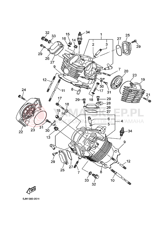 Schemat "głowica" do Yamaha BT1100