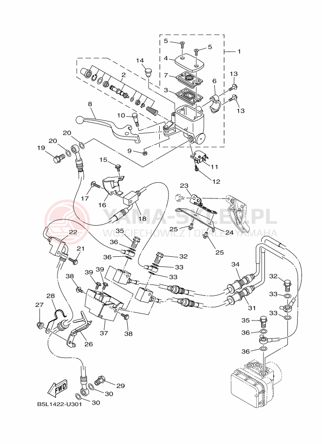 Schemat "Pompa hamulcowa przednia" do Yamaha YZF-R3