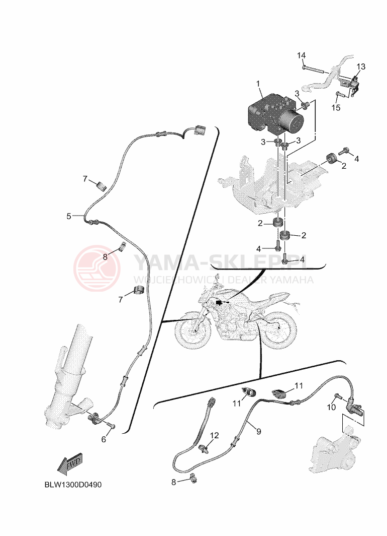 Schemat "SPRZĘT ELEKTRYCZNY 3" do Yamaha MT-07 35KW
