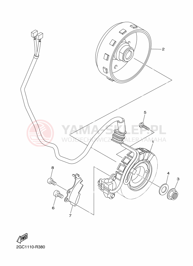 Schemat "prądnica" do Yamaha WR450F