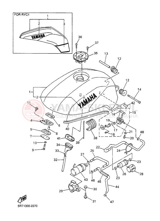 Schemat "zbiornik paliwa" do Yamaha FZS600 FAZER