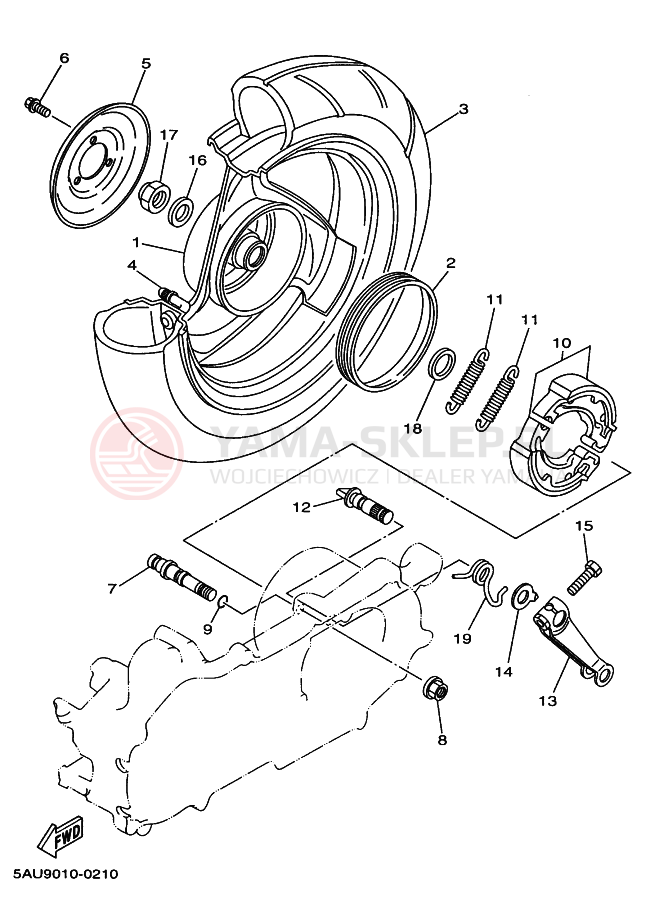 Schemat "Koło tył" do Yamaha YG50Z JOG Z