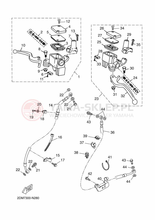 Schemat "Pompa hamulcowa przednia" do Yamaha X-MAX 250