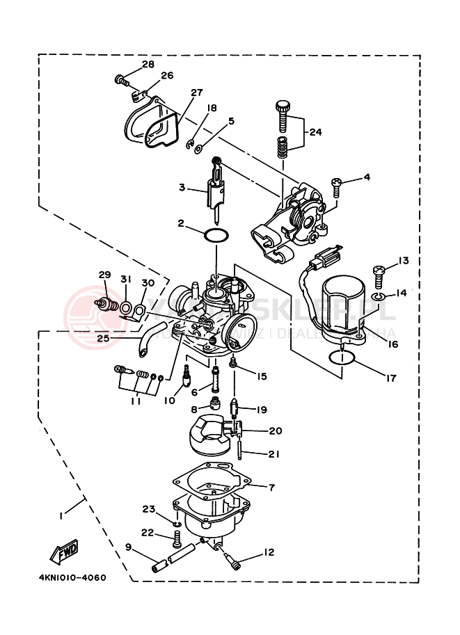 Schemat "Gaźnik" do Yamaha BA50N GEAR