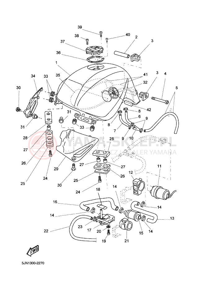 Schemat "zbiornik paliwa" do Yamaha BT1100