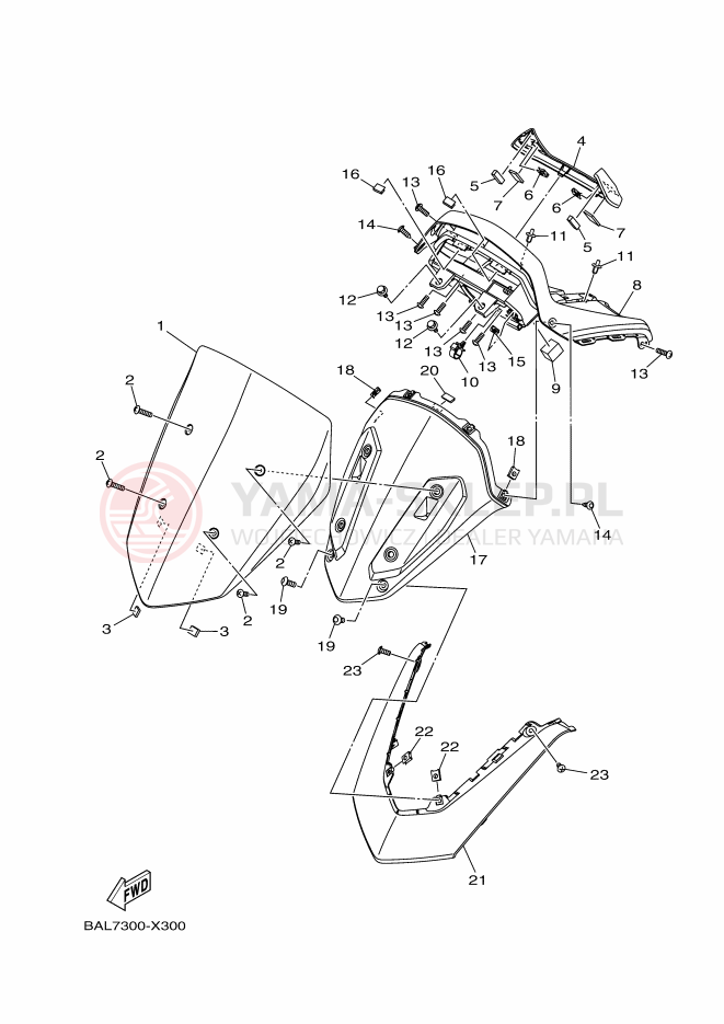 Schemat "Szyba" do Yamaha NMAX 125