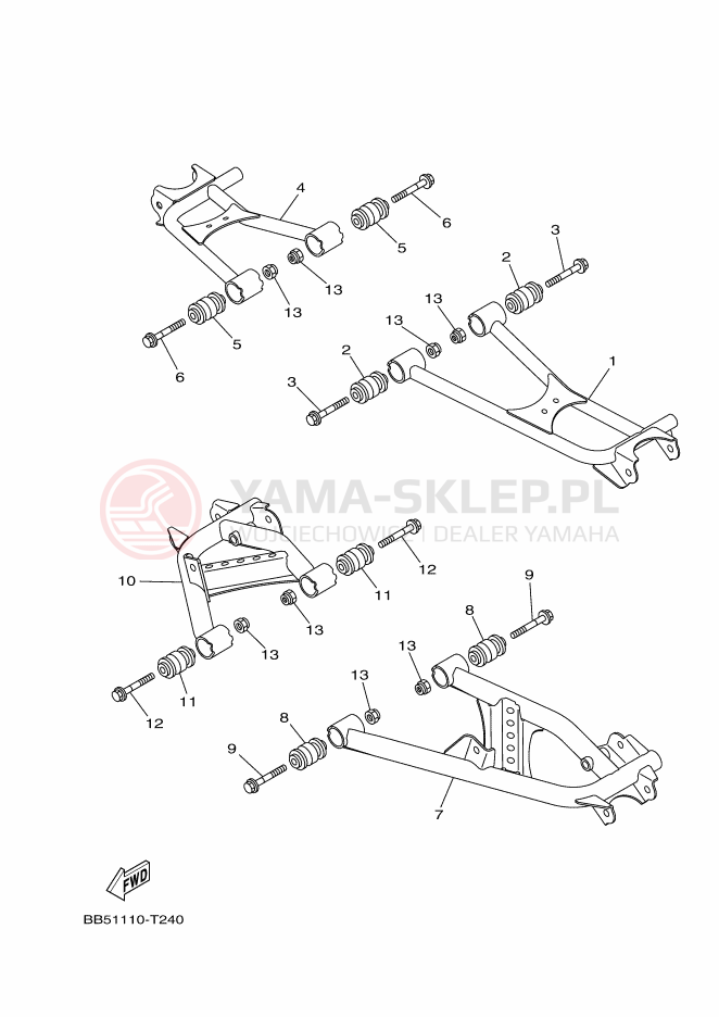 Schemat "wahacz" do Yamaha YFM450FWB KODIAK 450