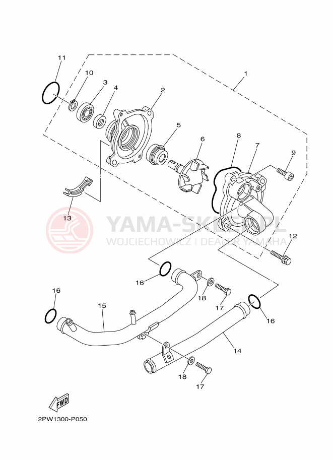 Schemat "Pompa wody" do Yamaha TMAX