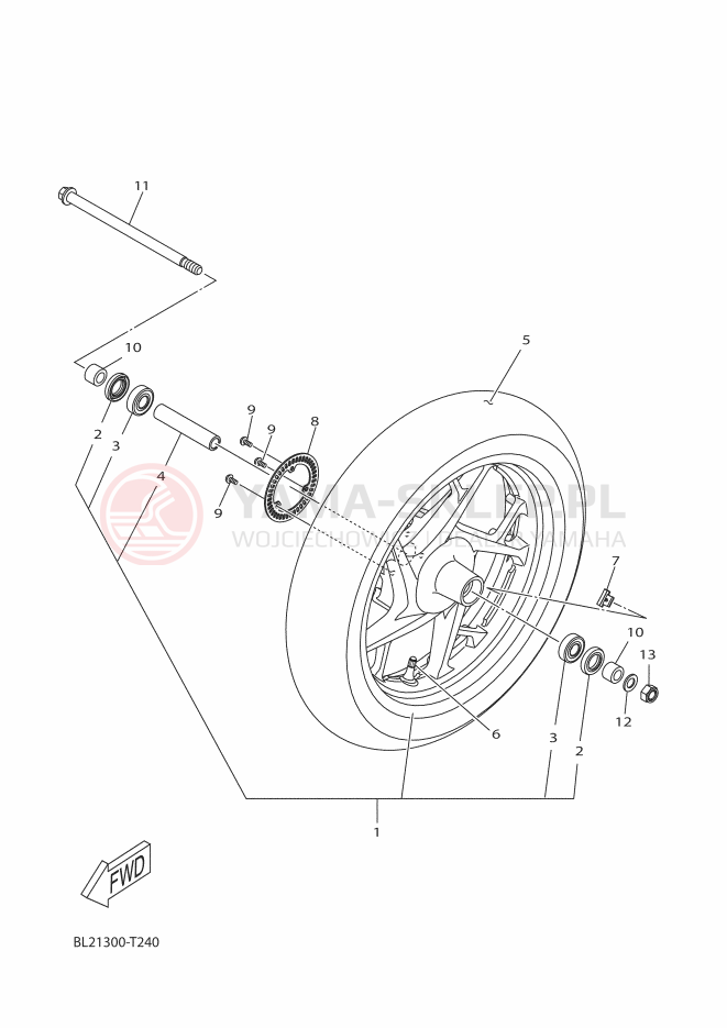 Schemat "Koło przód" do Yamaha X-MAX 125 ABS