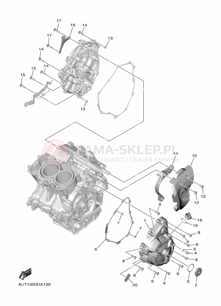Schemat "Pokrywa silnika" do Yamaha R7