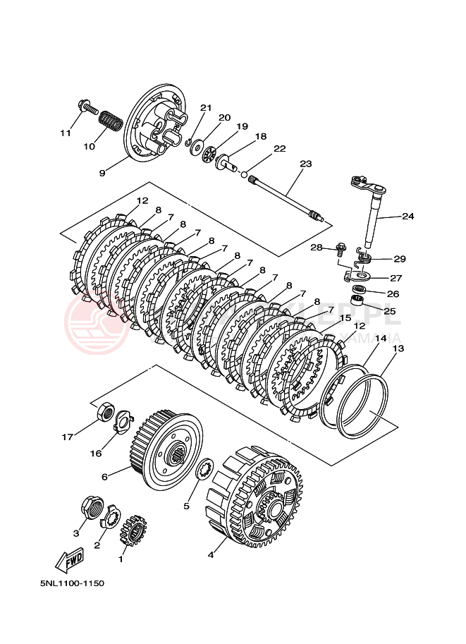 Schemat "sprzęgło" do Yamaha WR250F