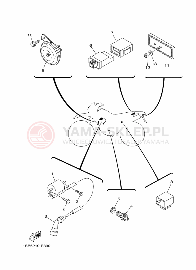 Schemat "układ elektryczny" do Yamaha XTZ125E