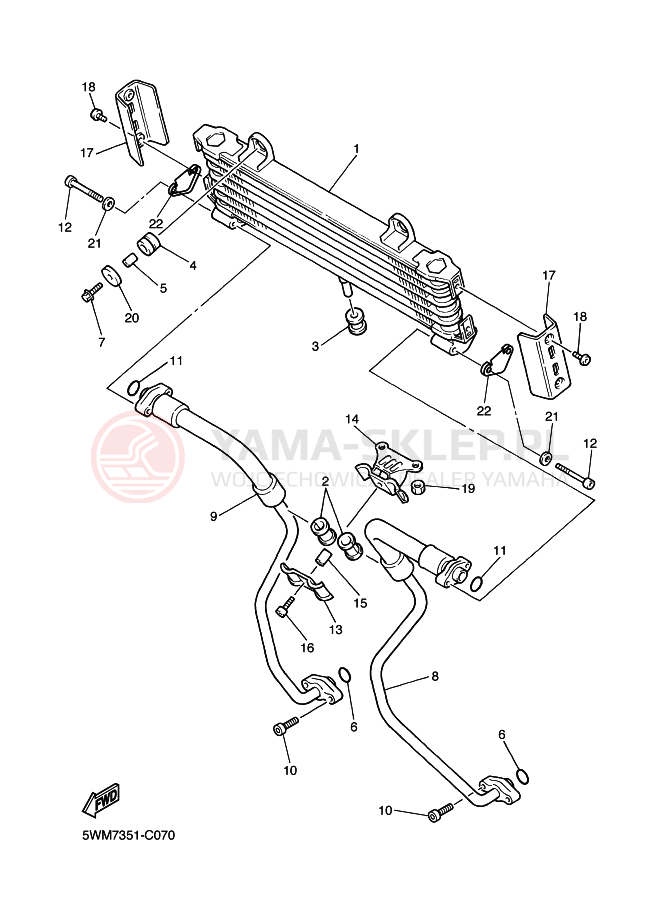 Schemat "Chłodnica oleju" do Yamaha XJR 1300
