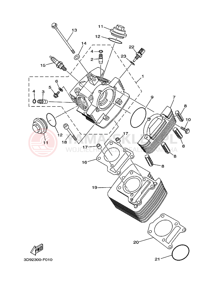 Schemat "cylinder" do Yamaha YBR125