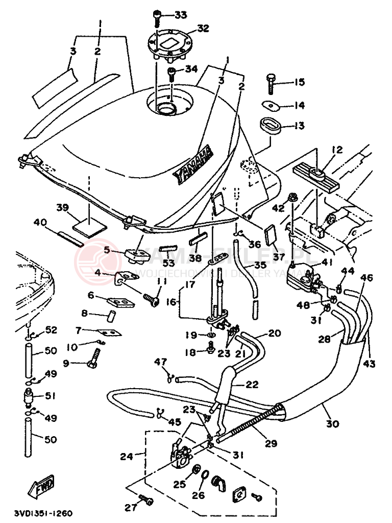 Schemat "zbiornik paliwa" do Yamaha TDM850