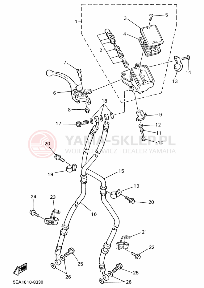 Schemat "Pompa hamulcowa przednia" do Yamaha XJR1300