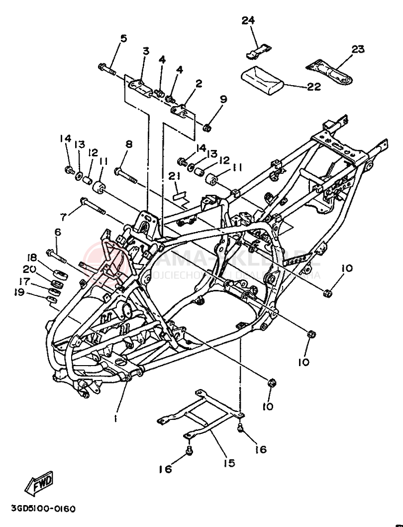 Schemat "rama" do Yamaha WARRIOR