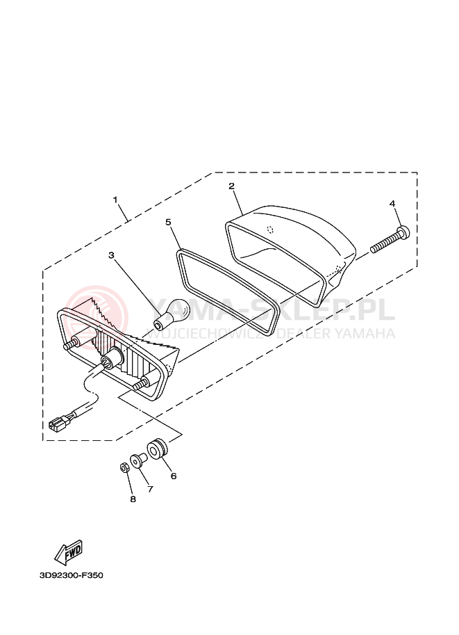 Schemat "lampa tył" do Yamaha YBR125ED