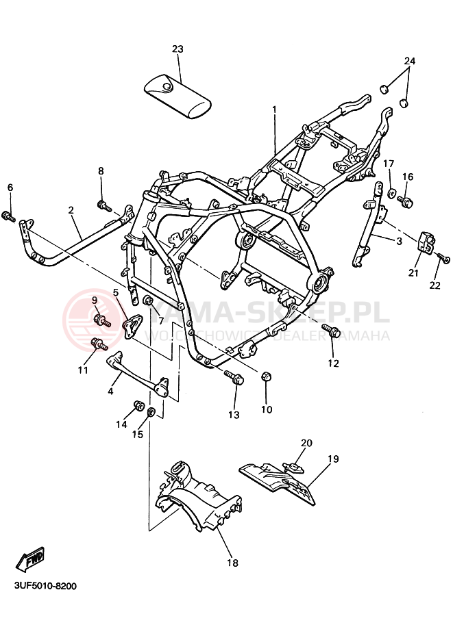 Schemat "rama" do Yamaha VMAX12 VMAX1200