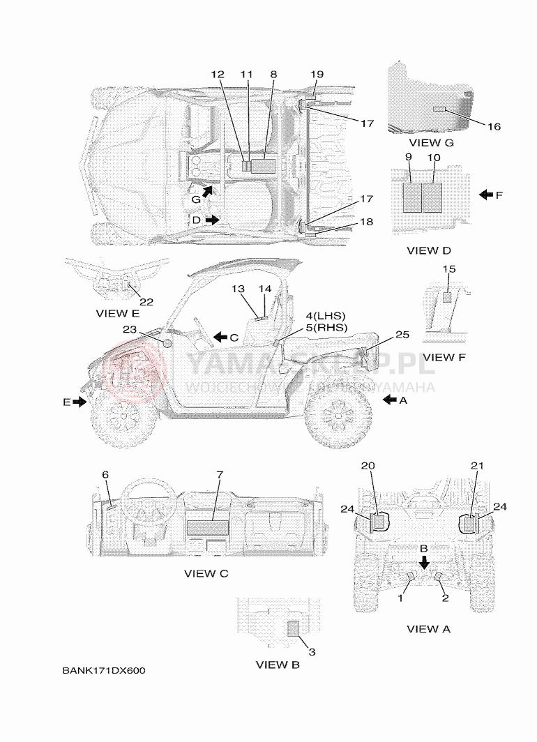Schemat "naklejki" do Yamaha WOLVERINE X2 850 SE
