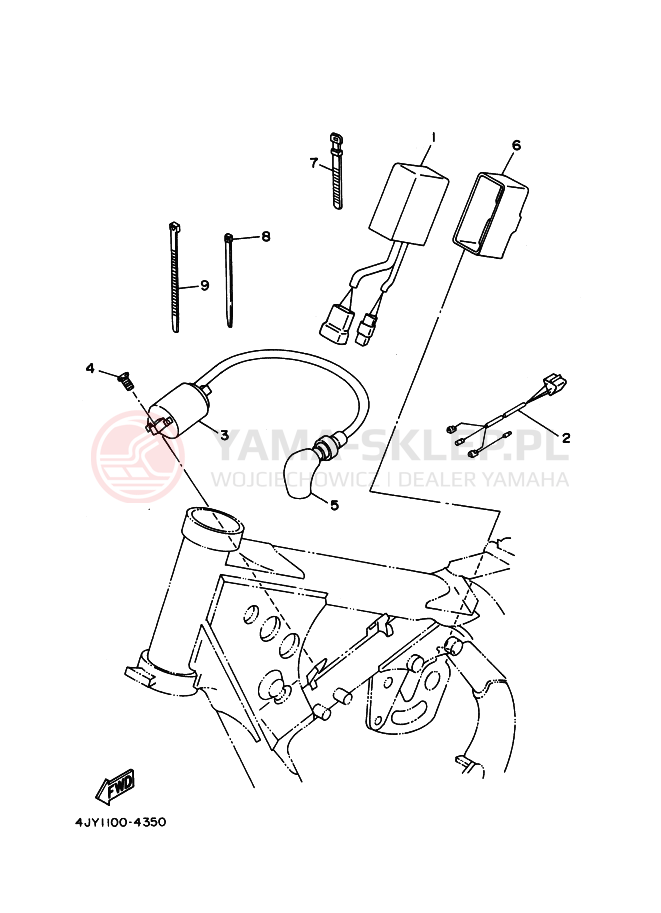 Schemat "układ elektryczny" do Yamaha YZ125