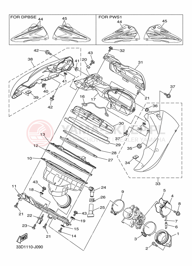 Schemat "Wtrysk paliwa" do Yamaha YZ450F