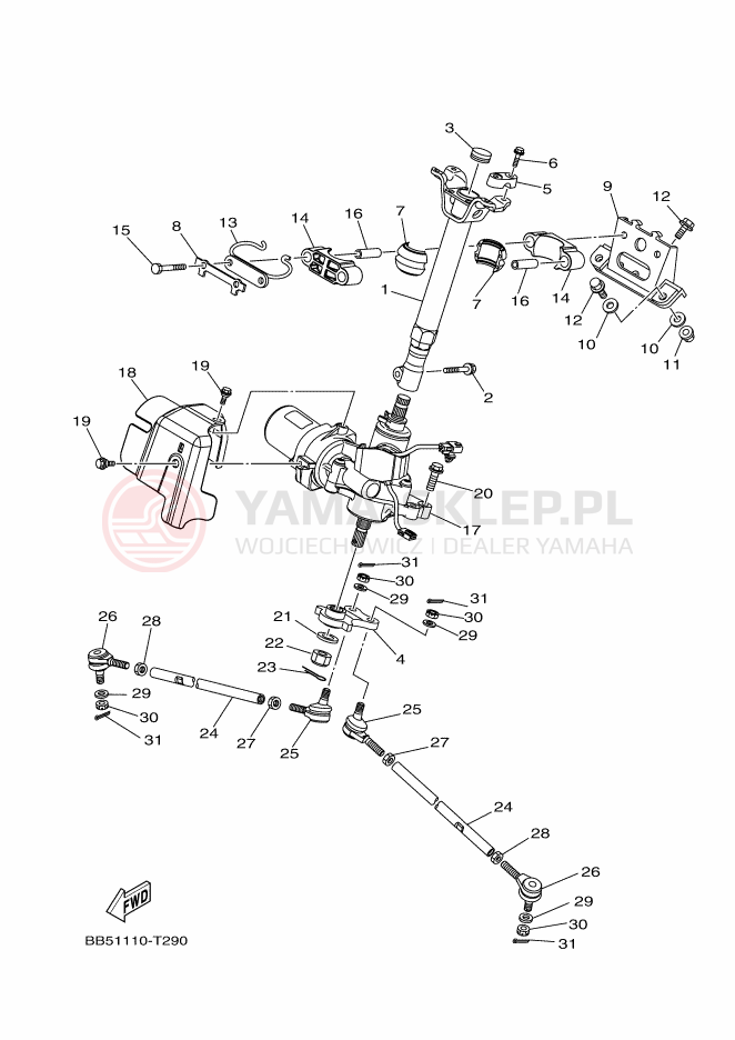 Schemat "Półki zawieszenia" do Yamaha KODIAK 450 EPS