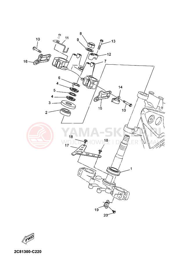 Schemat "Półki zawieszenia" do Yamaha DT125X