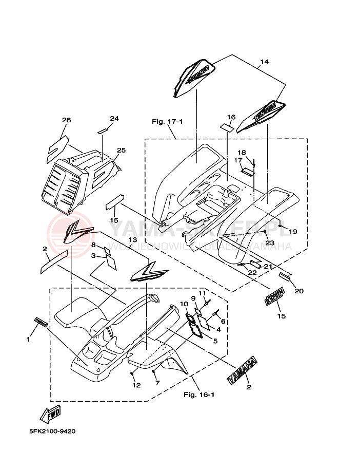 Schemat "naklejki" do Yamaha YFZ350