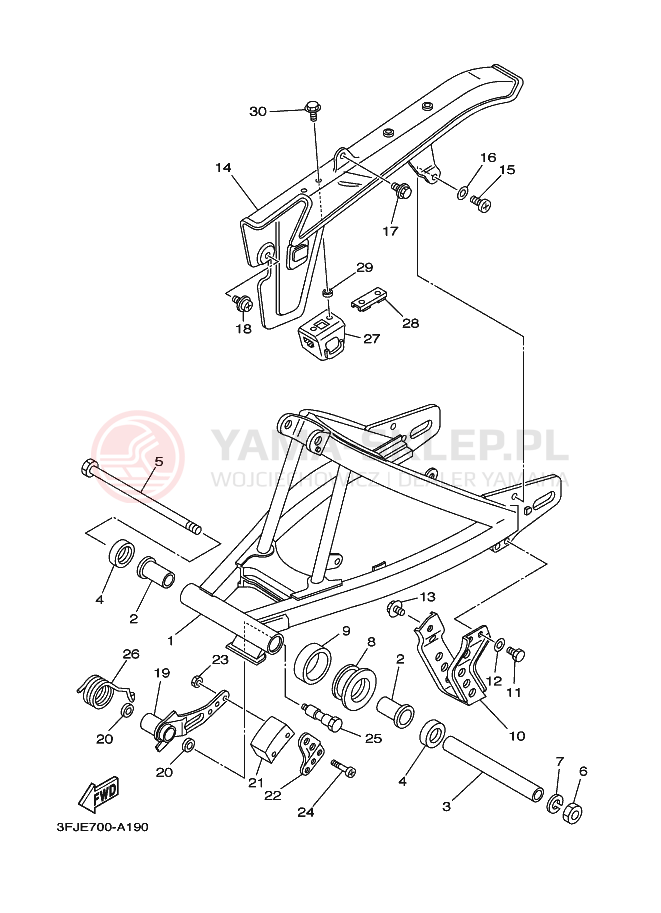 Schemat "wahacz" do Yamaha DT175 DT175P