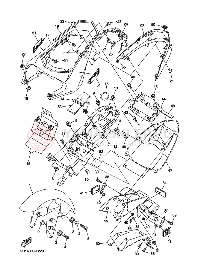 Schemat "błotnik" do Yamaha FAZER