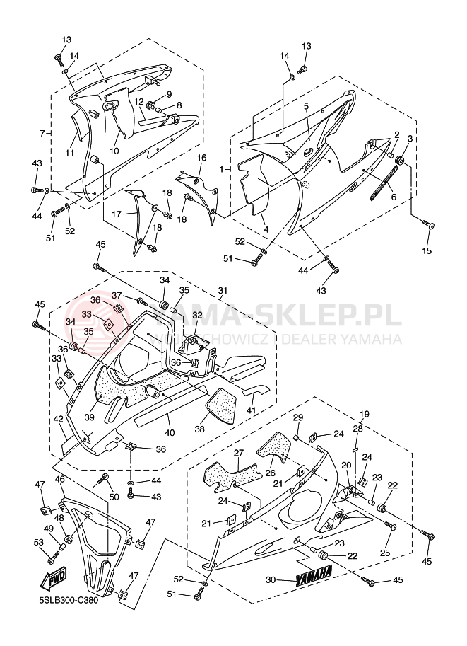 Schemat "elementy nadwozia" do Yamaha YZF-R6
