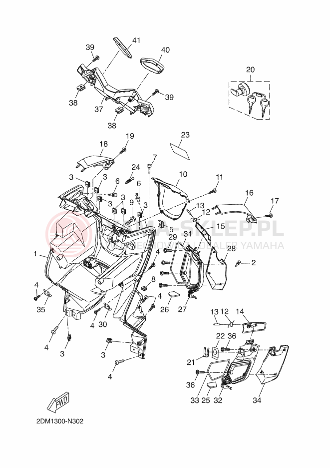 Schemat "Nadwozie przód" do Yamaha X-MAX 250 ABS