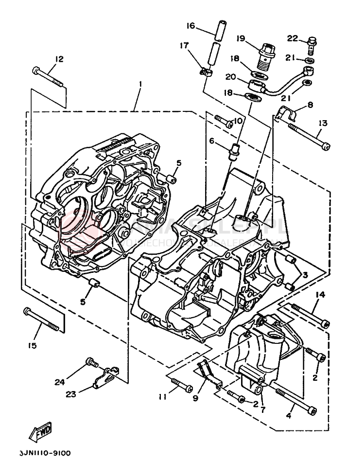 Schemat "Pokrywa silnika" do Yamaha PRO HAULER