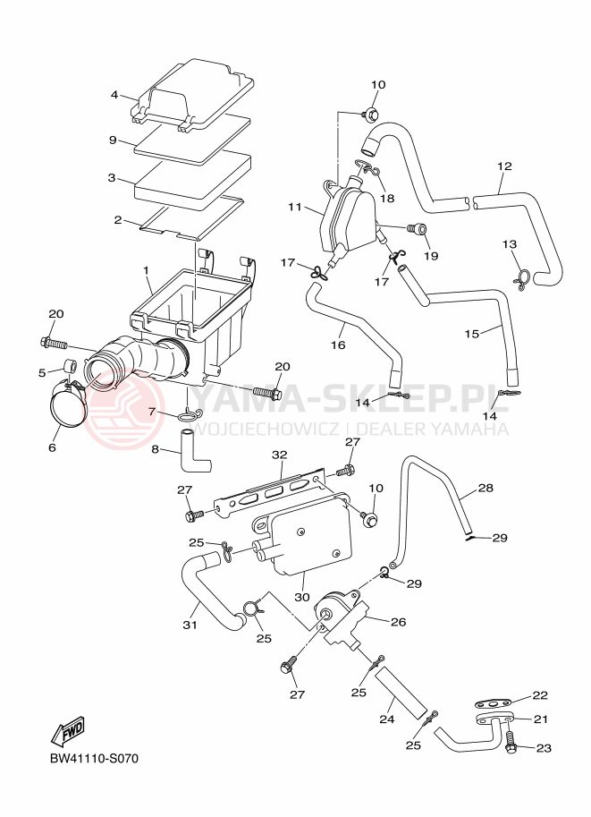 Schemat "Wtrysk paliwa" do Yamaha YFZ50