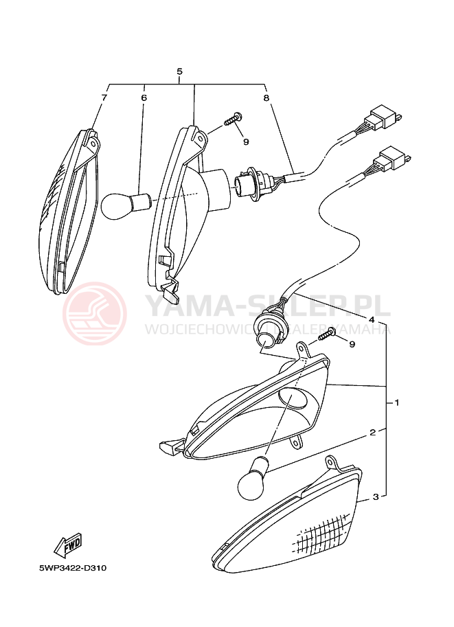 Schemat "kierunkowskazy" do Yamaha AL115C MIO