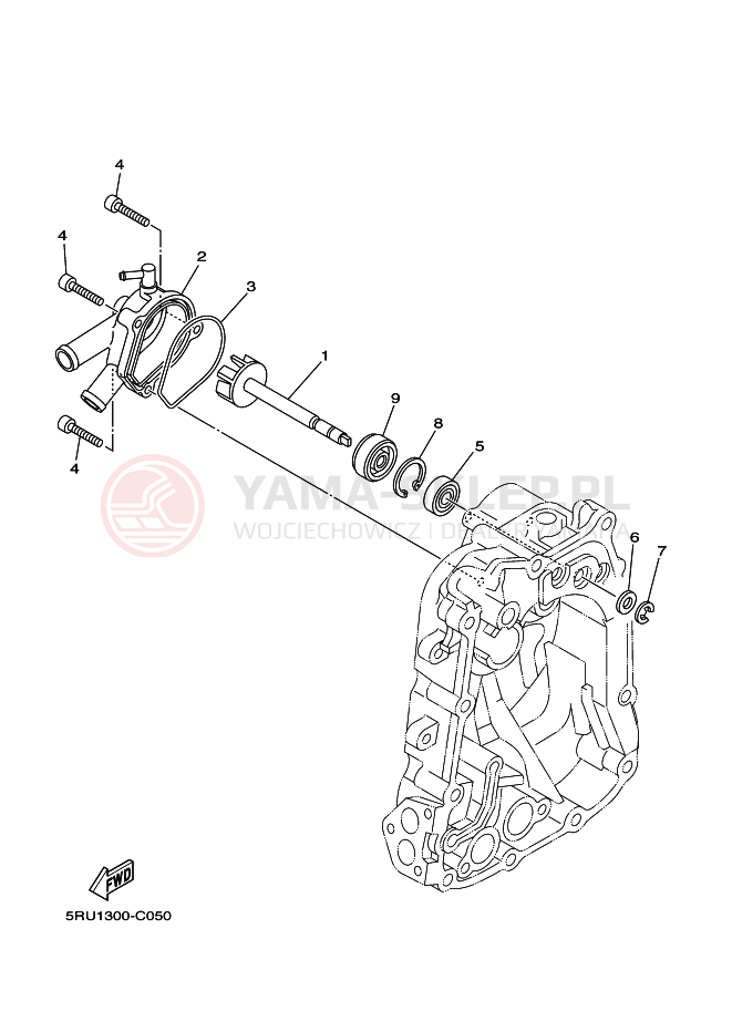 Schemat "Pompa wody" do Yamaha MAJESTY 400