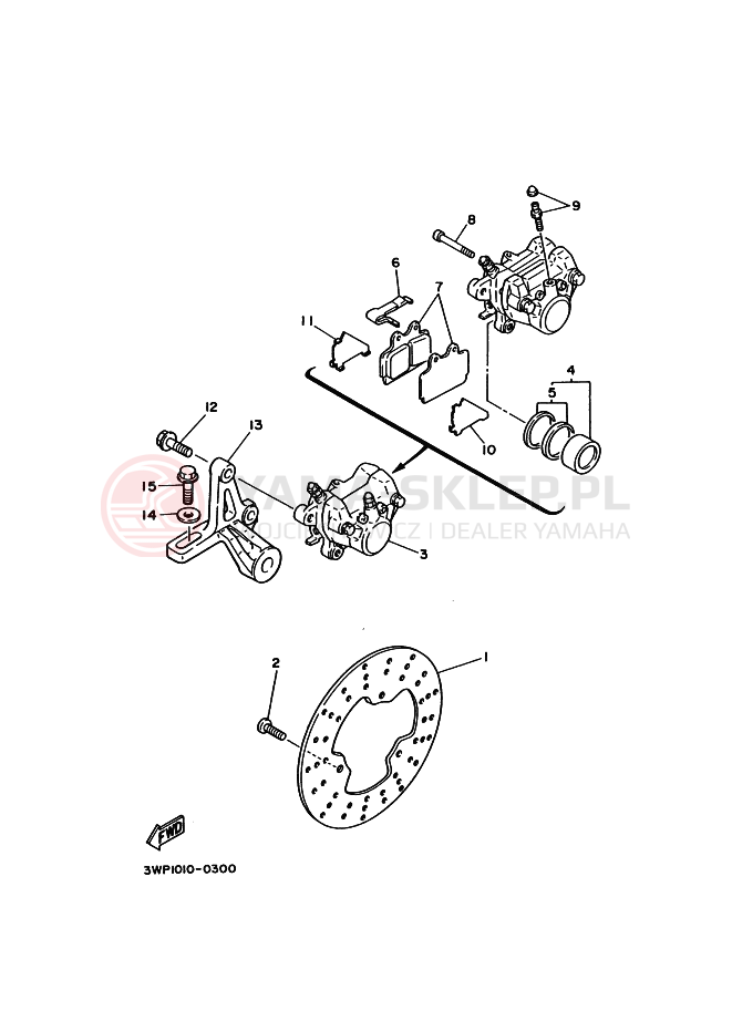Schemat "Zacisk hamulcowy tylny" do Yamaha SRX250