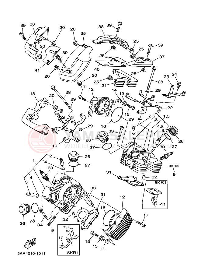 Schemat "głowica" do Yamaha XVS250 DRAGSTAR