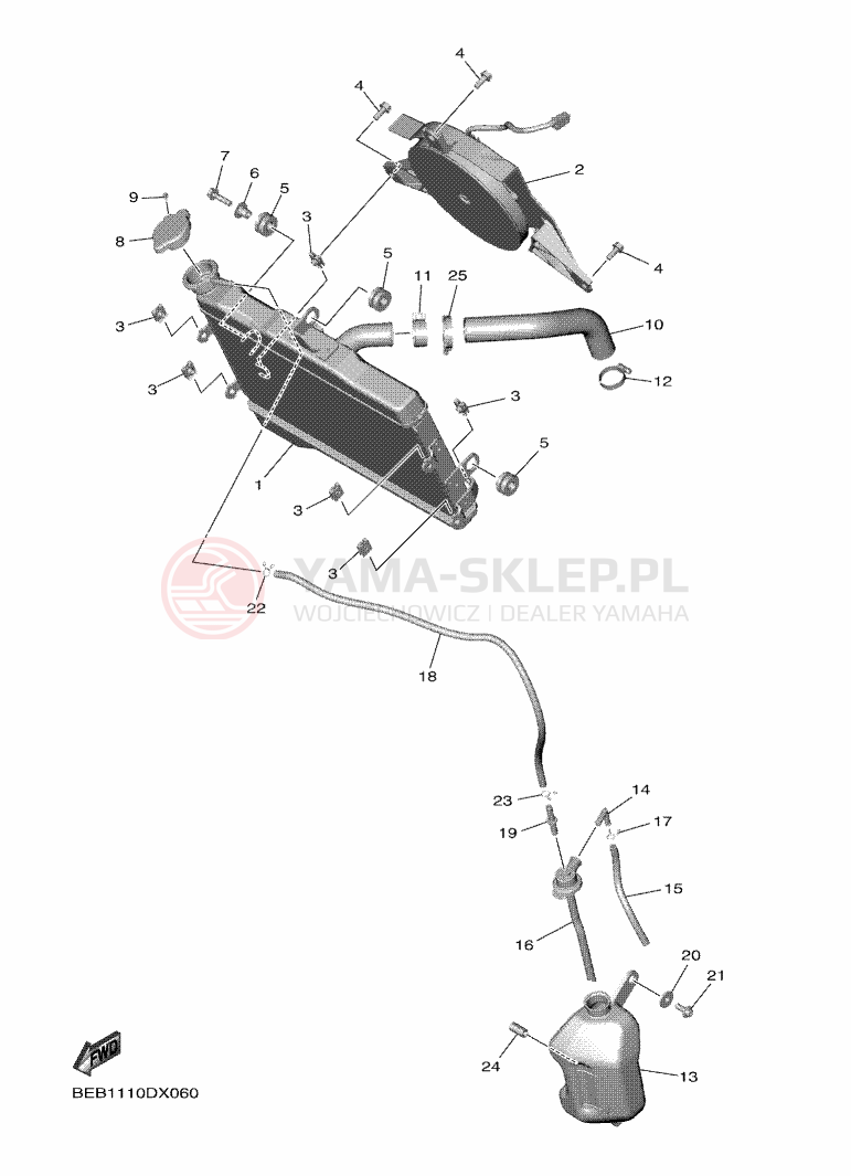 Schemat "Układ chlodzenia" do Yamaha YZF-R7