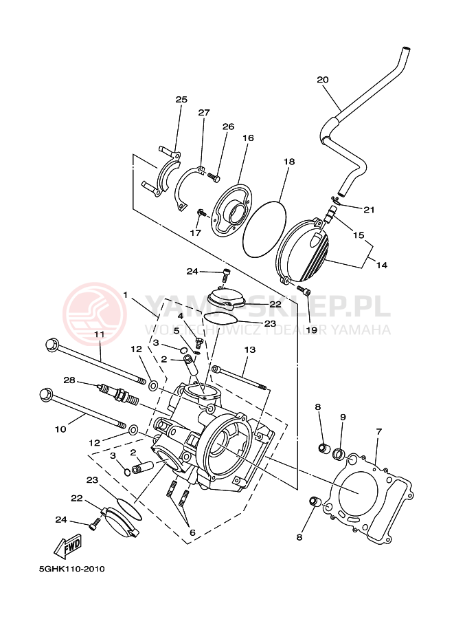 Schemat "głowica" do Yamaha YFM400FWA