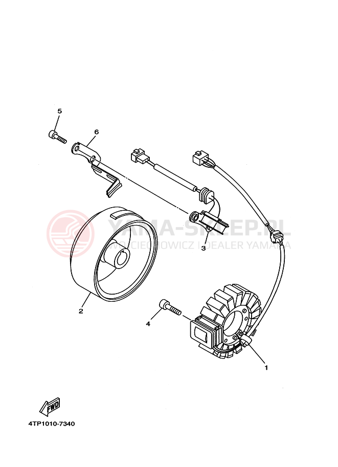 Schemat "prądnica" do Yamaha DT230 LANZA