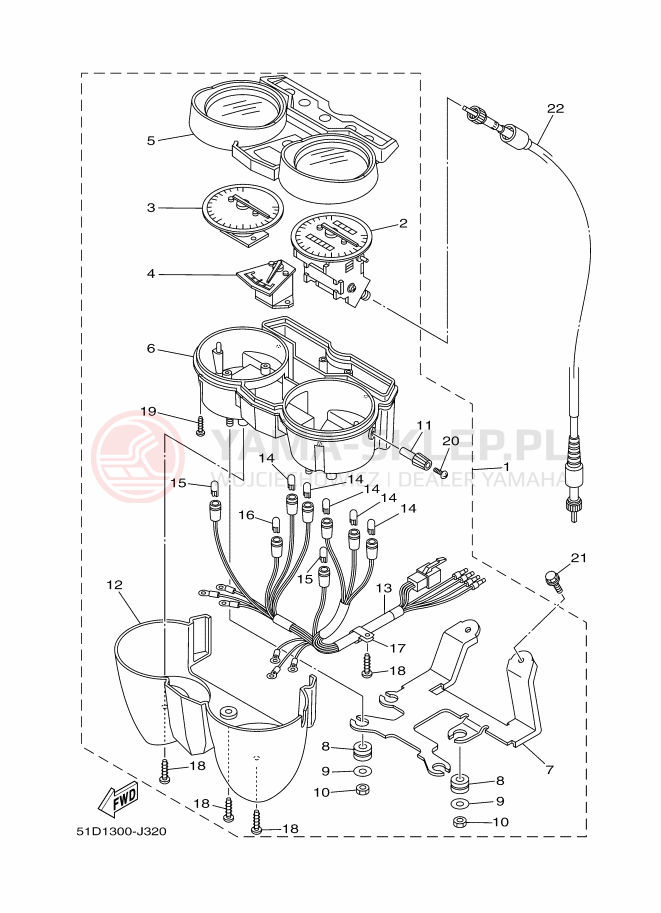 Schemat "licznik" do Yamaha YBR125ED
