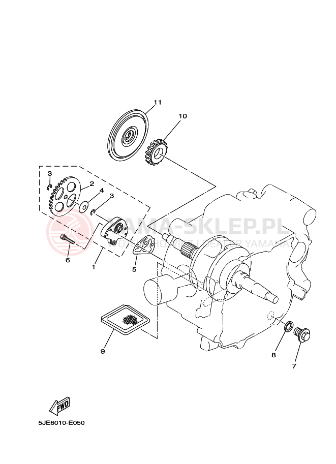 Schemat "Pompa olejowa" do Yamaha YB-1 YB1-4