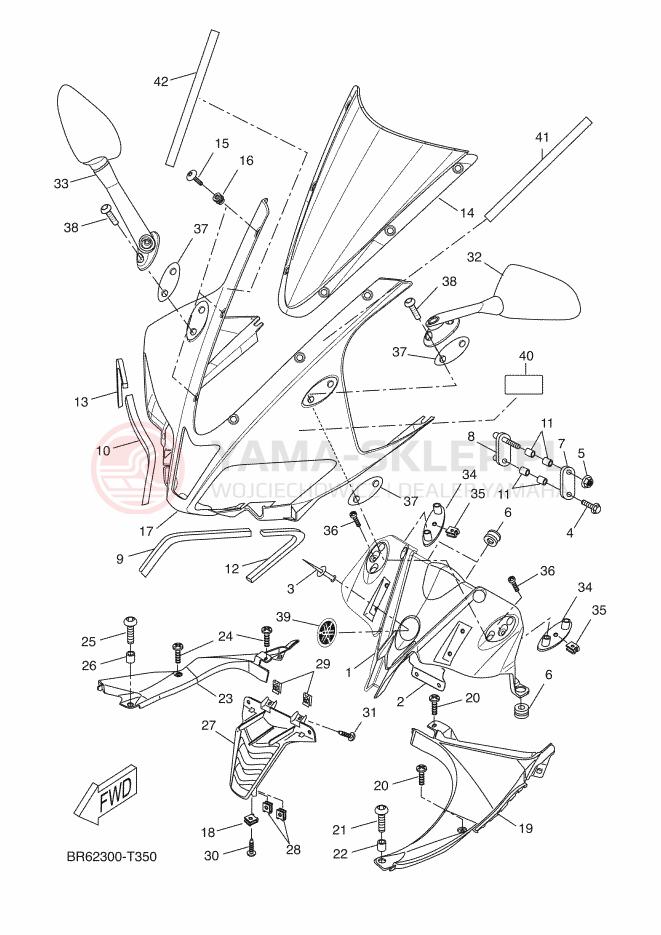 Schemat "elementy nadwozia" do Yamaha YZF-R125