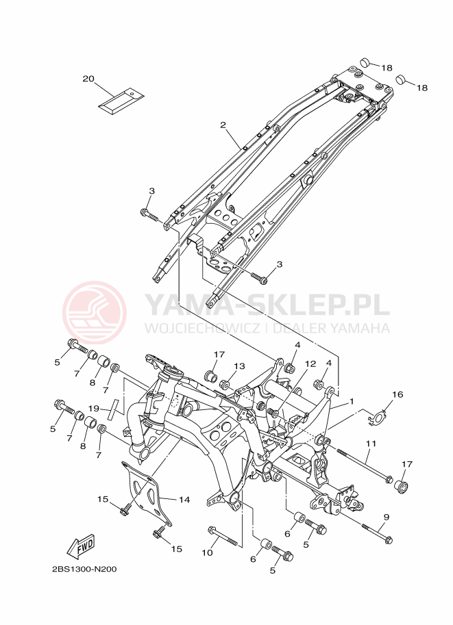 Schemat "rama" do Yamaha XT1200Z