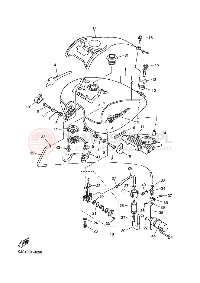 Schemat "zbiornik paliwa" do Yamaha XVZ13TF ROYALSTAR VENTURE